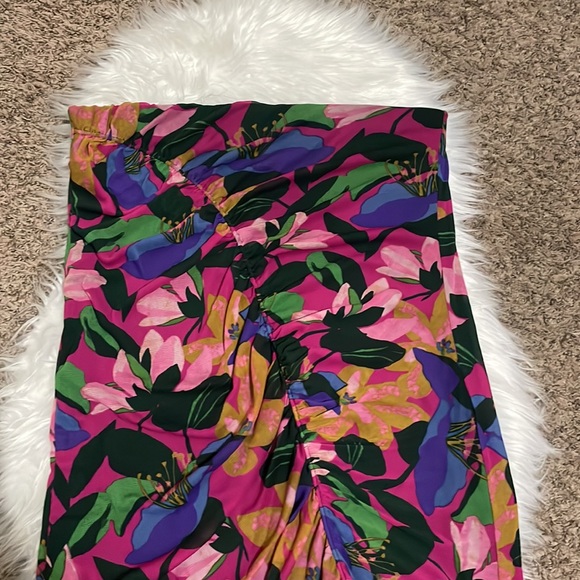 Diane Von Furstenberg Christy Ruched Floral Stretch-Mesh Skirt - Picture 5 of 10